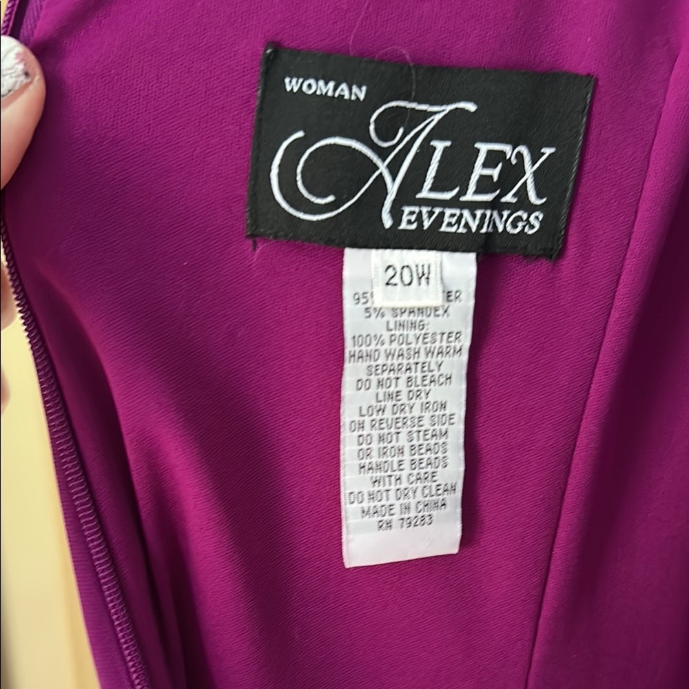 EUC 20W Purple Dress with Silver Embellished Neckline - Picture 5 of 6